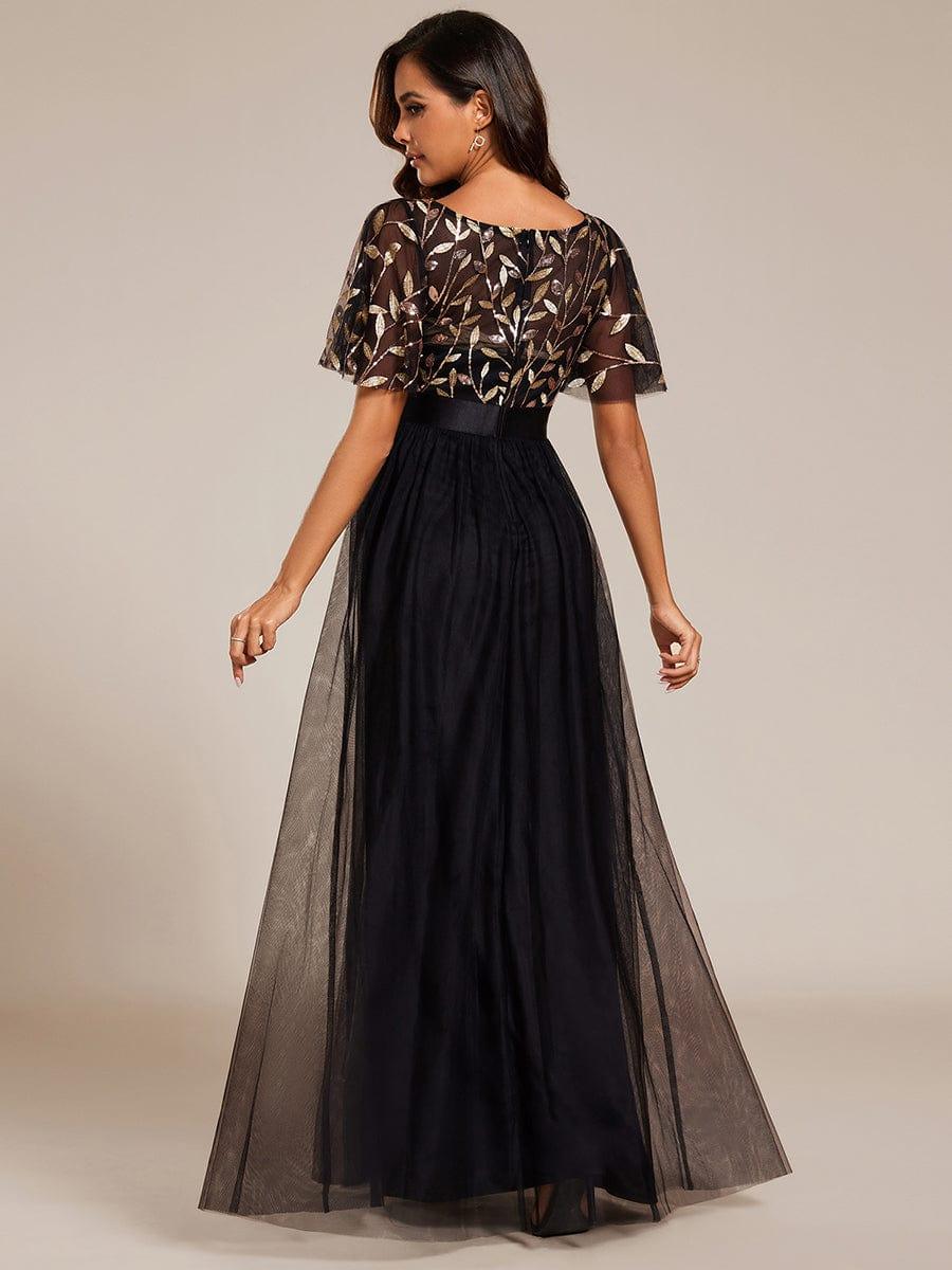 ever SAPHIR|Robes de cérémonie longues à manches courtes et broderies A-Line