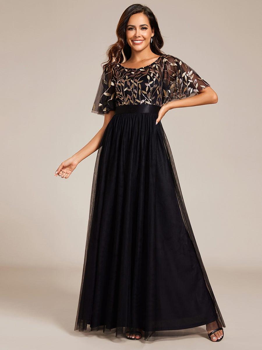 ever SAPHIR|Robes de cérémonie longues à manches courtes et broderies A-Line