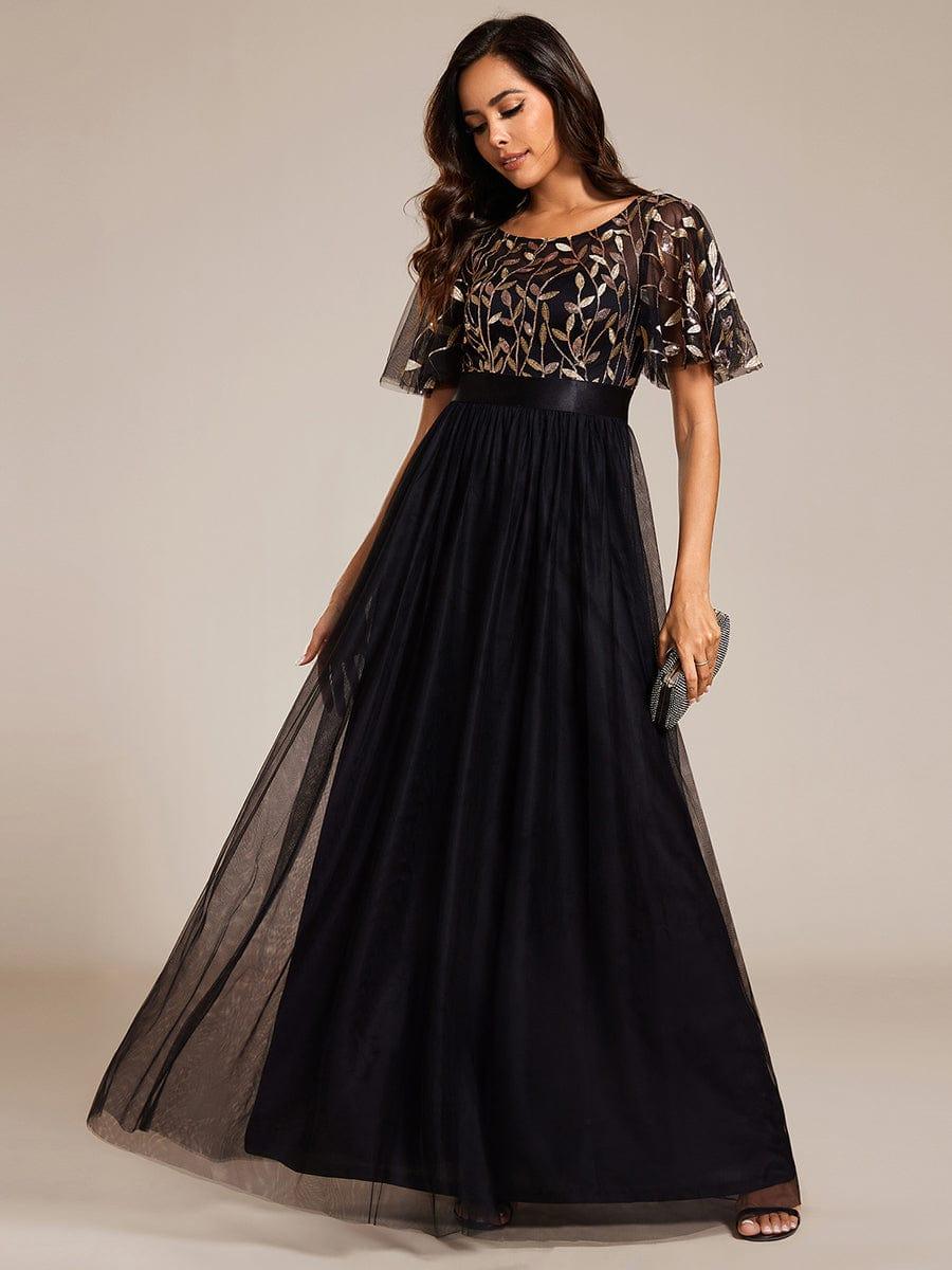 ever SAPHIR|Robes de cérémonie longues à manches courtes et broderies A-Line
