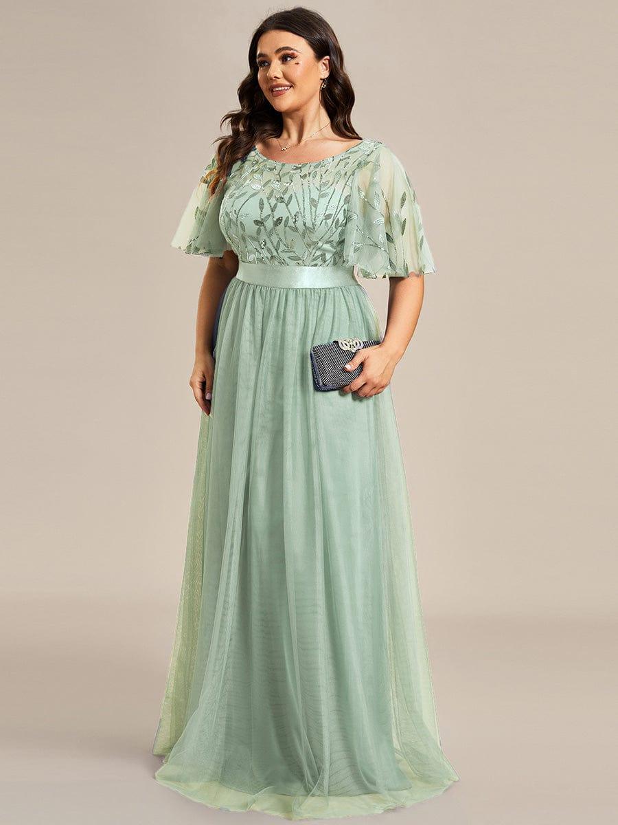 ever SAPHIR|Robes de cérémonie longues à manches courtes et broderies A-Line