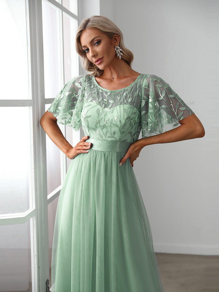 ever SAPHIR|Robes de cérémonie longues à manches courtes et broderies A-Line