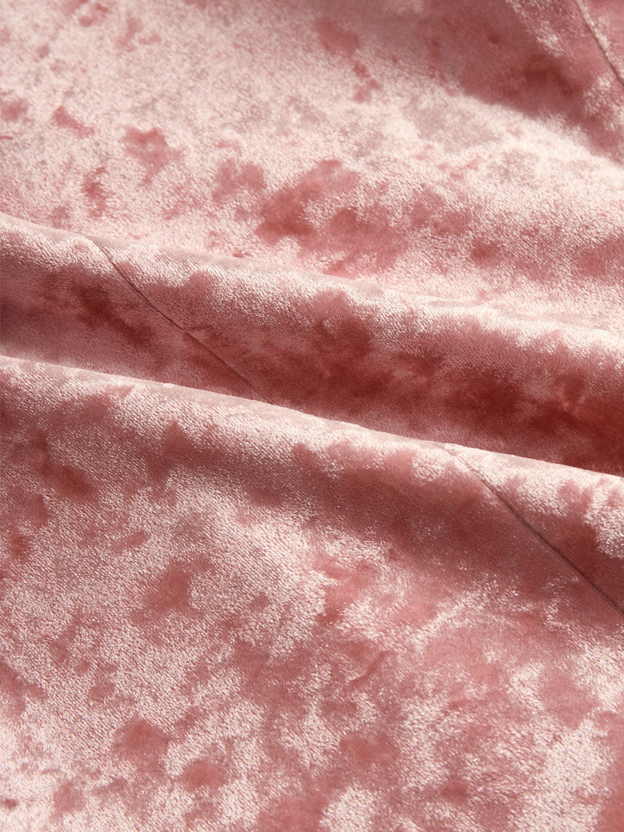 Lapel Contrast Leopard Print Velvet Blazer 