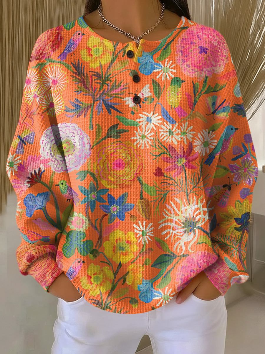 Freja | Pull à motif floral coloré