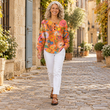 Freja | Pull à motif floral coloré