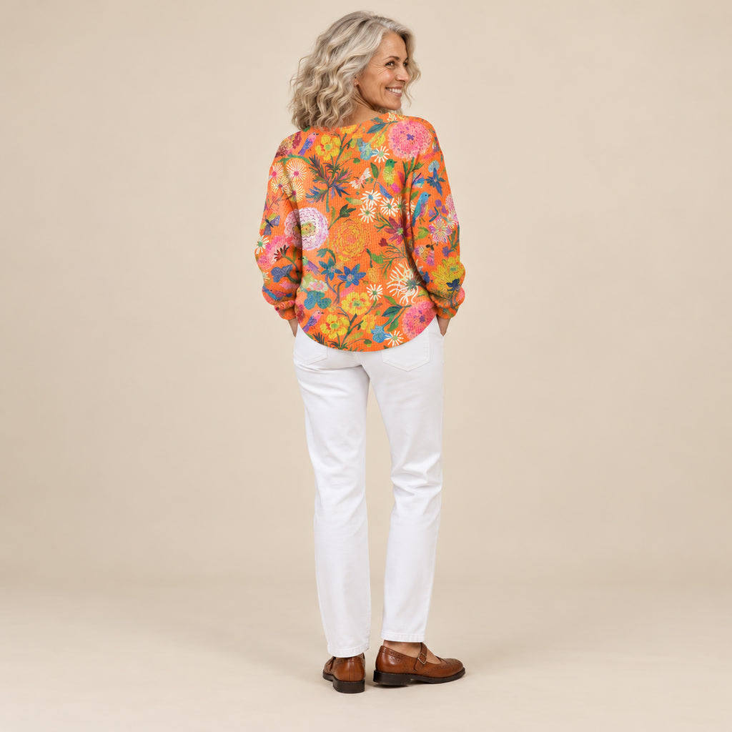 Freja | Pull à motif floral coloré