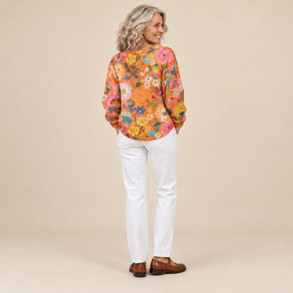 Freja | Pull à motif floral coloré