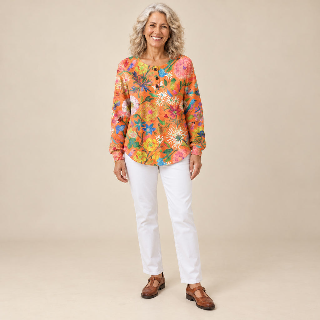Freja | Pull à motif floral coloré