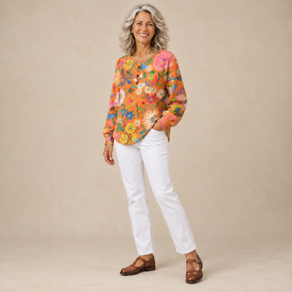 Freja | Pull à motif floral coloré