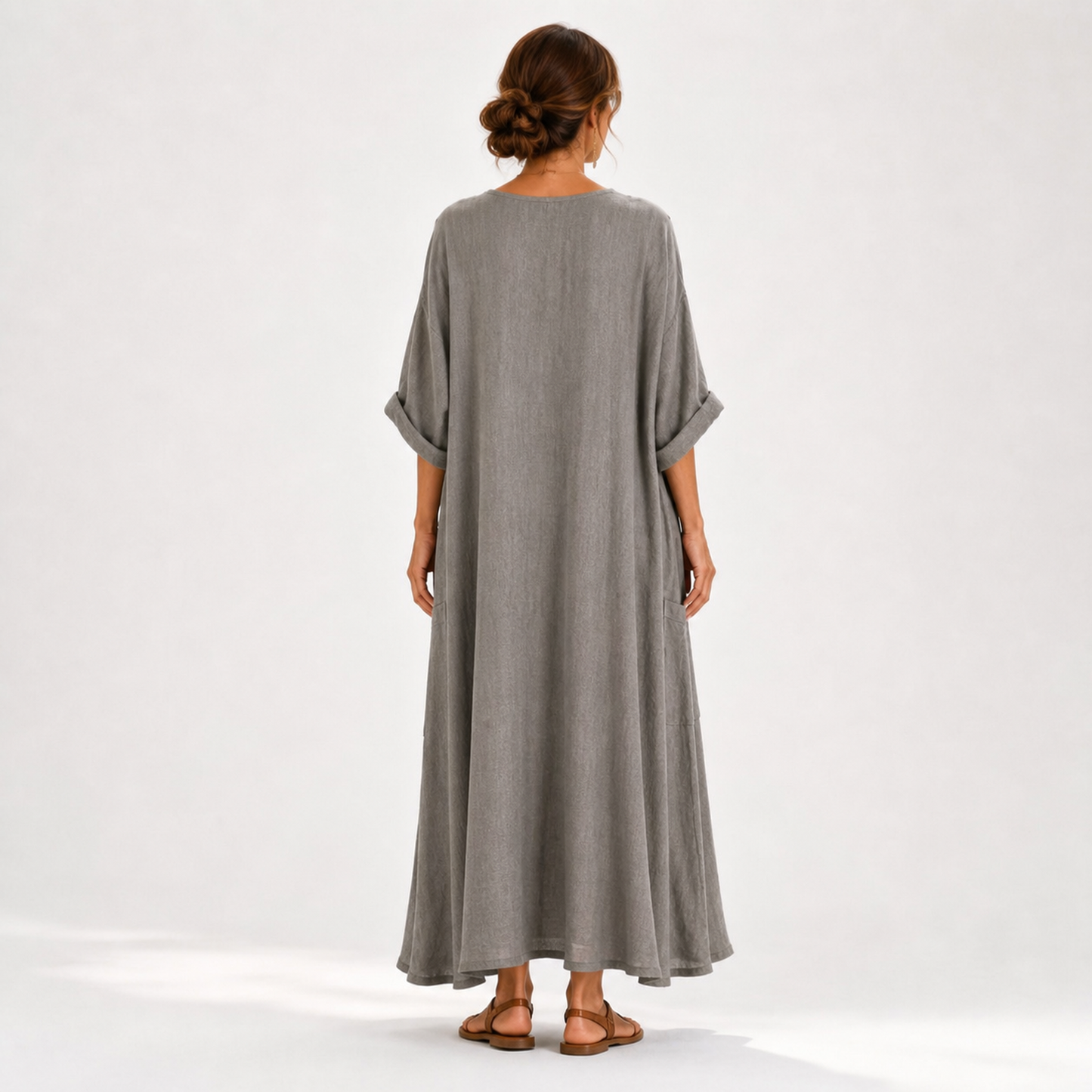 Valentina | Caftan Gris Uni