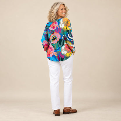 Ida | Pull à grandes fleurs colorées