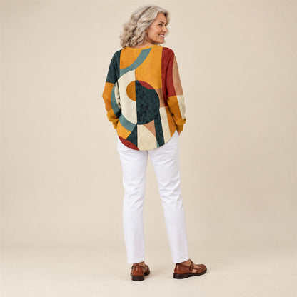 Lærke | Pull en tricot gaufré à motif géométrique