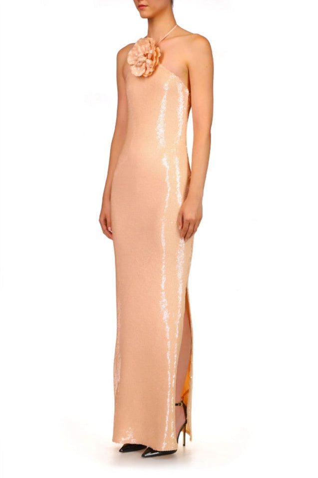Robe Maxi Brodée à Fleurs en Sequins Awen