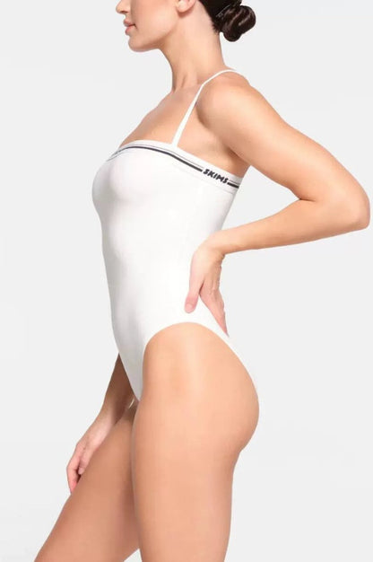 Bodysuit Logo à Encolure Droite