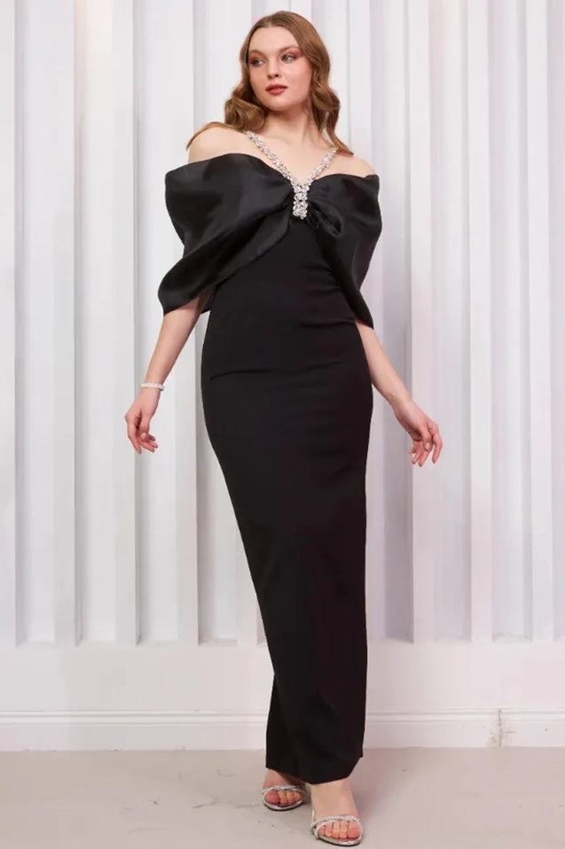 Robe Maxi Noire Bandage Josie