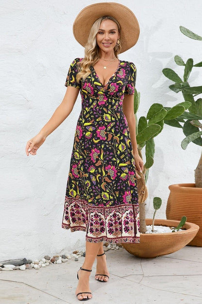 Robe Maxi Boho Imprimée Floral Kamoni