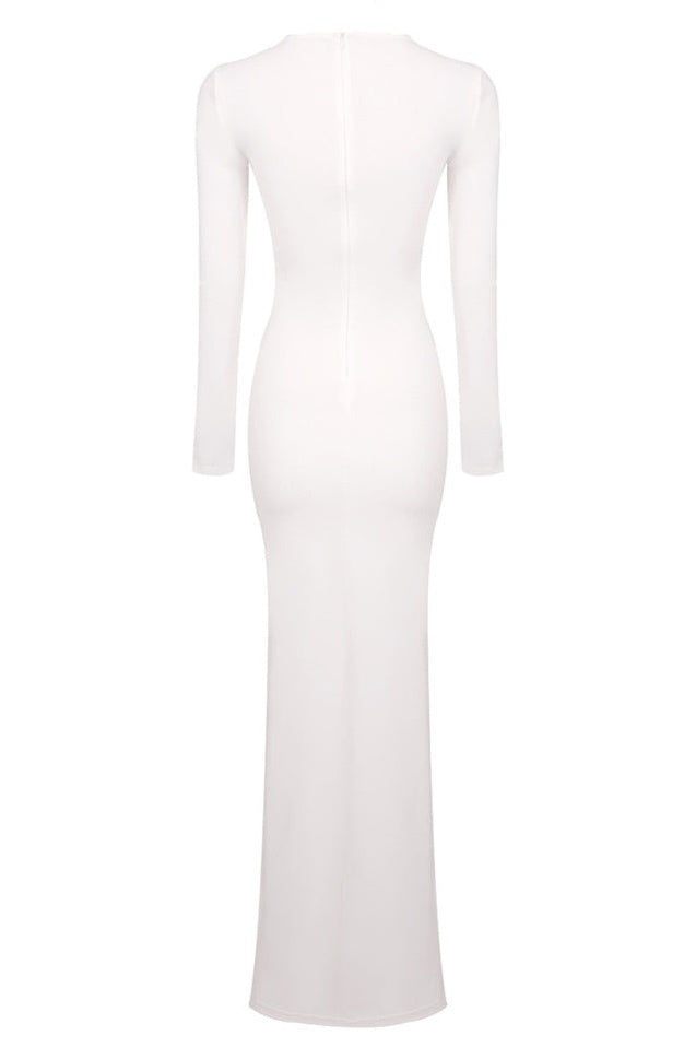 Robe Maxi Longue à Manches Longues à Bretelles
