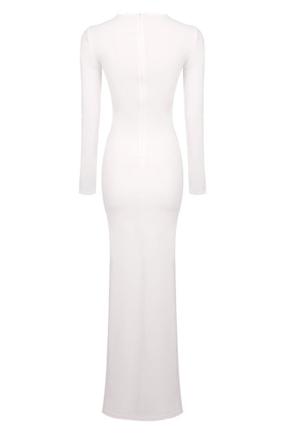 Robe Maxi Longue à Manches Longues à Bretelles