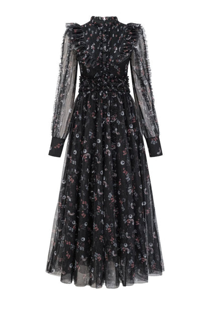 Robe Longue à Manches Longues Fleurie Beryl