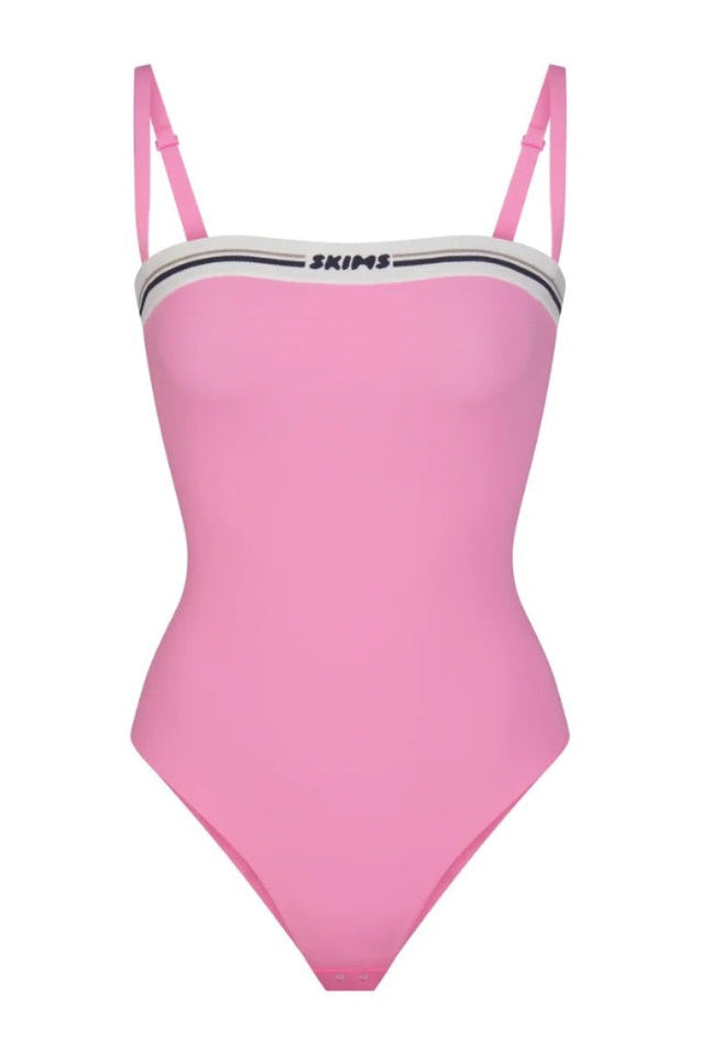 Bodysuit Logo à Encolure Droite