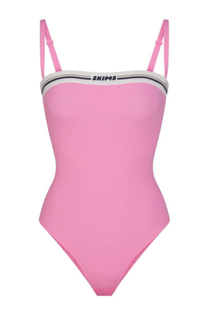 Bodysuit Logo à Encolure Droite