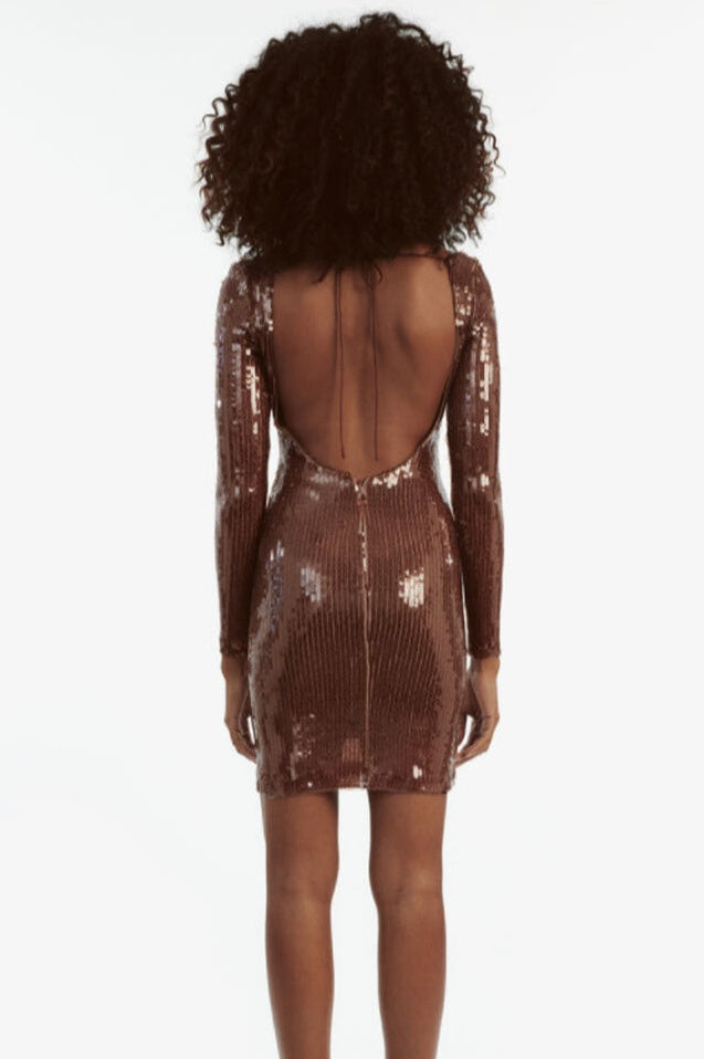 Robe Mini à Manches Longues en Sequins Aoibhe