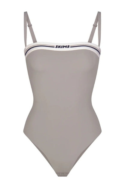 Bodysuit Logo à Encolure Droite