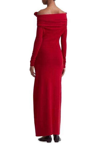 Robe Maxi de Soirée Appliquée Florale à Épaule Unique
