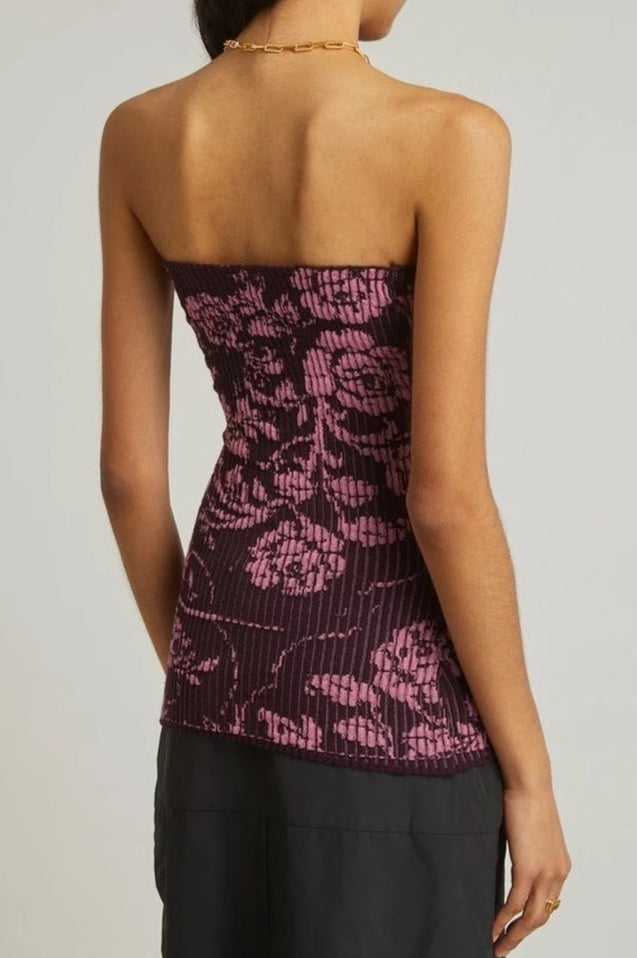 Top Ribbé Imprimé Floral