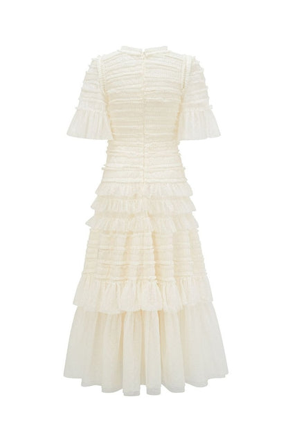 Robe Midi Évasée à Manches Flottantes et Superposée Harper