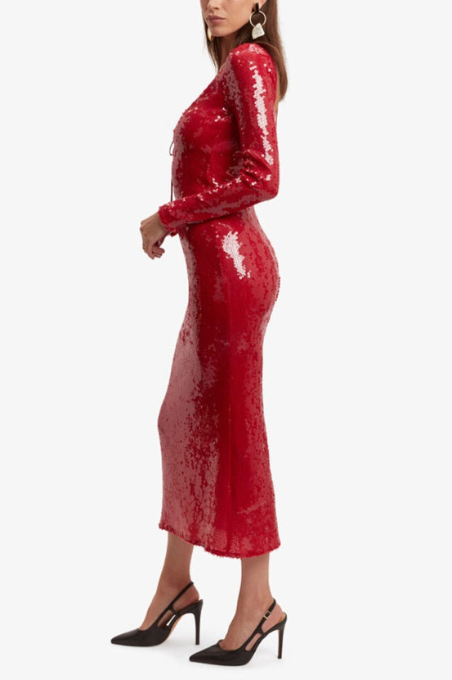Robe Mariah Évasée Brodée de Cérémonie