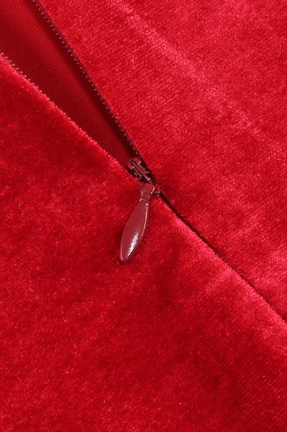 Robe Maxi en Velours à Nœud Rouge Baptiste