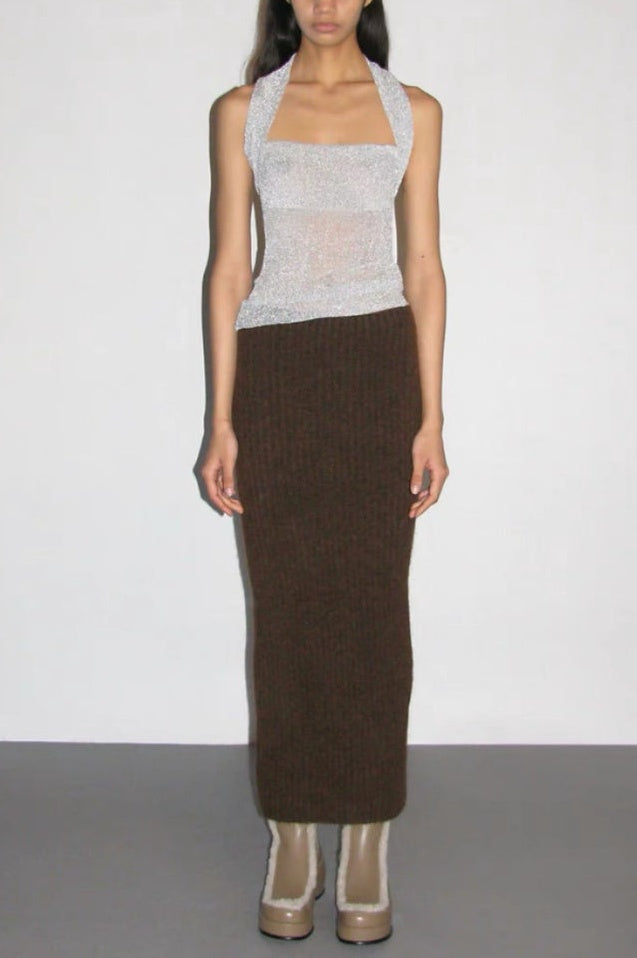 Top sans manches à encolure halter
