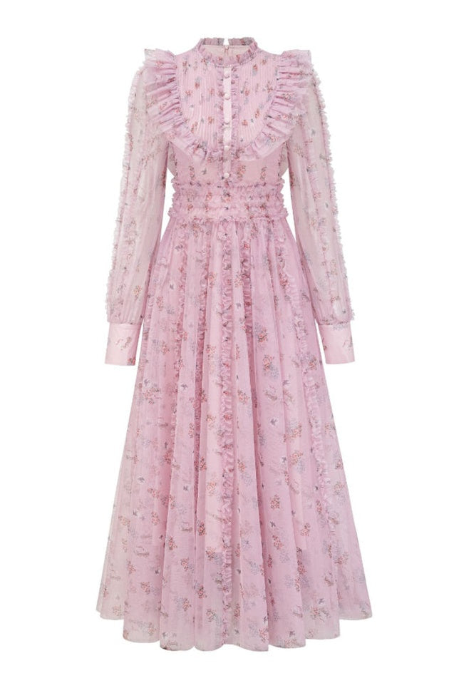 Robe Longue à Manches Longues Fleurie Beryl