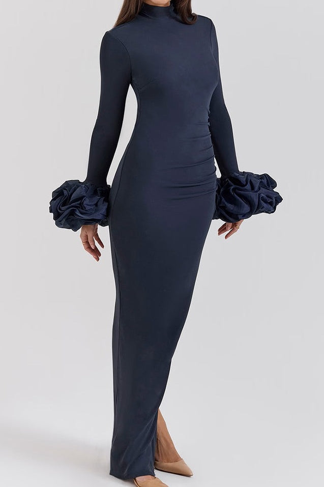 Robe Maxi à Manche Volante Fabienne Midnight