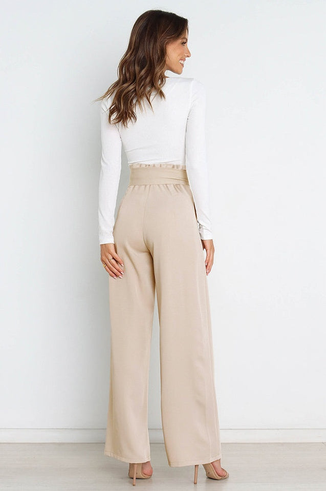 Pantalon Évasé à Ceinture Coordonné