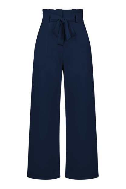Pantalon Évasé à Ceinture Coordonné