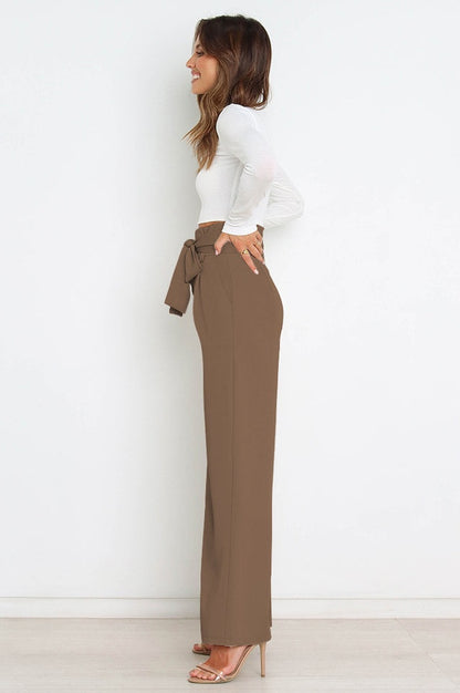 Pantalon Évasé à Ceinture Coordonné