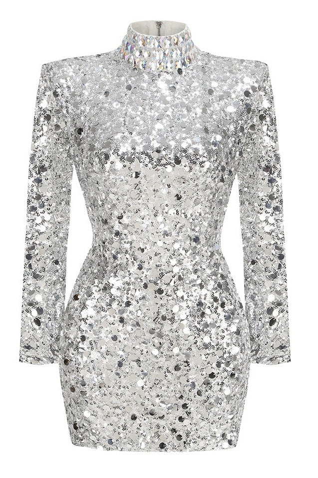 Robe Mini Brodée en Sequins Bartosz