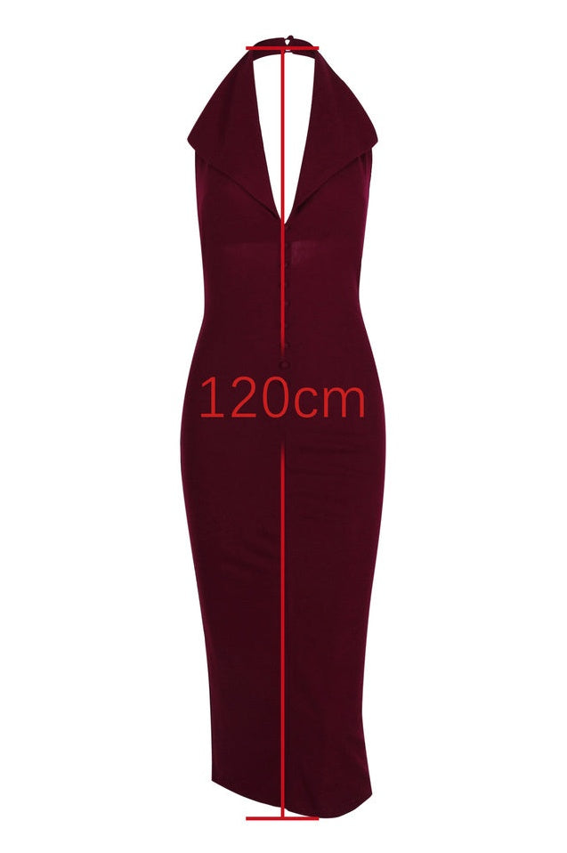 Robe Midi Halter en Crêpe Annita