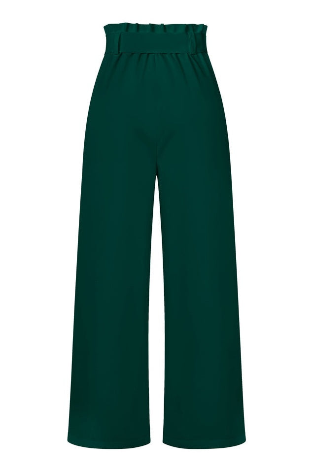 Pantalon Évasé à Ceinture Coordonné