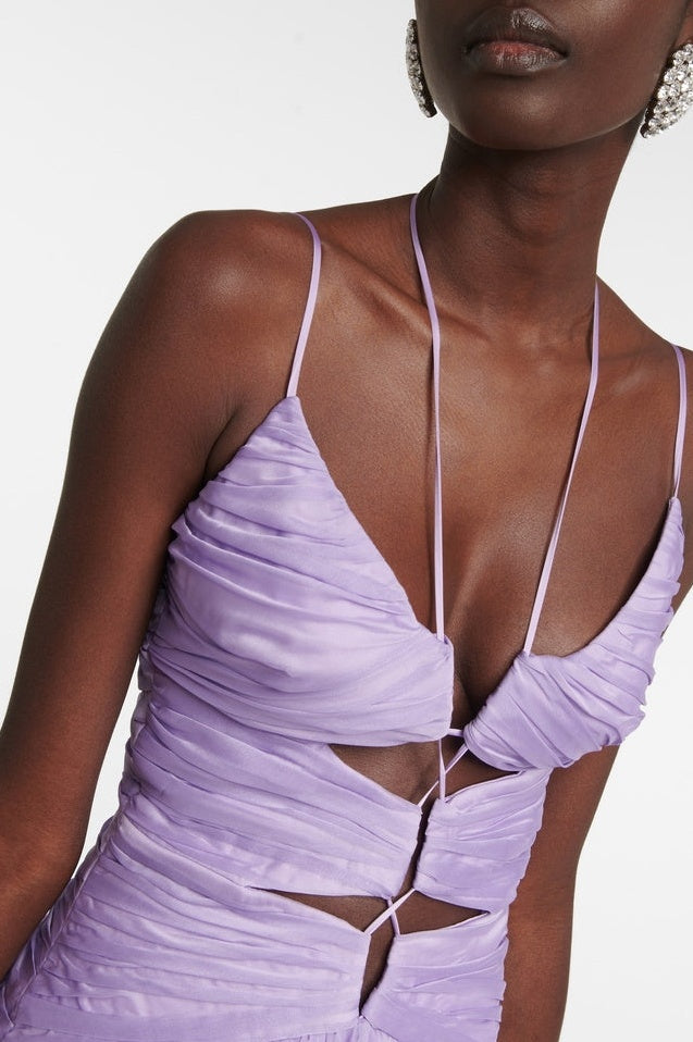 Robe Maxi Fendue et Froissée