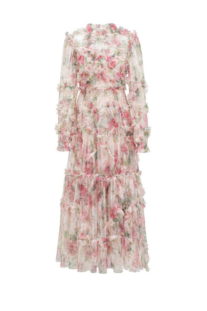 Robe en Maille Florale Aurora