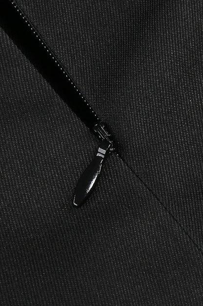 Blazer Évasé en Dentelle Brodée à Décolleté en V