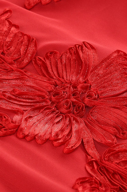 Robe Brodée 3D à Décolleté Halter