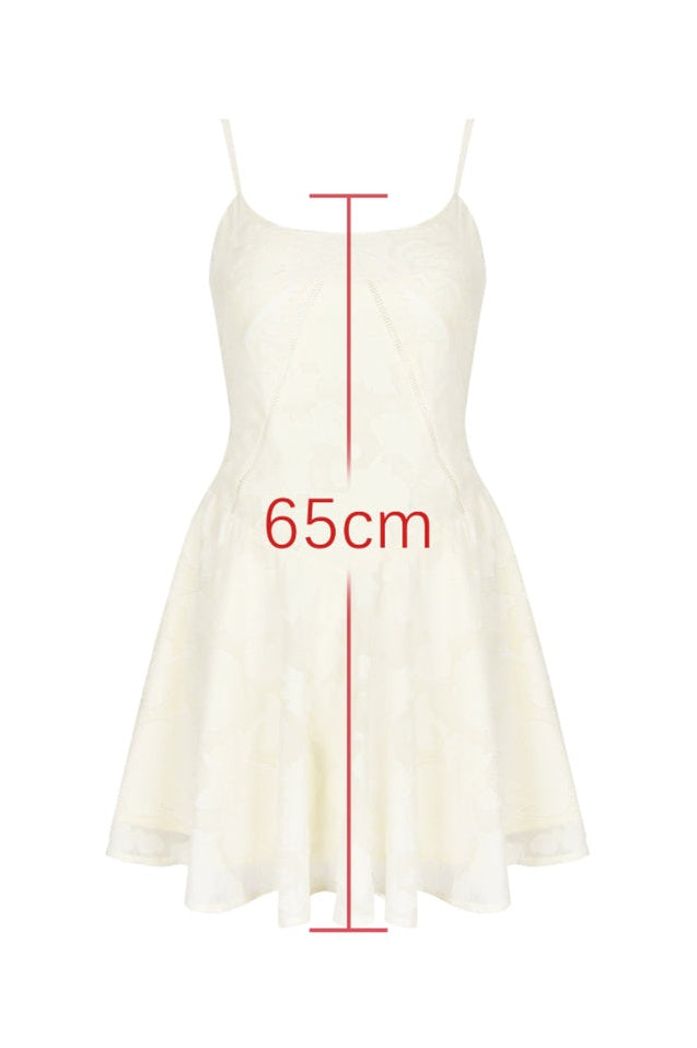 Robe Mini Florale Vintage Crème Évasée