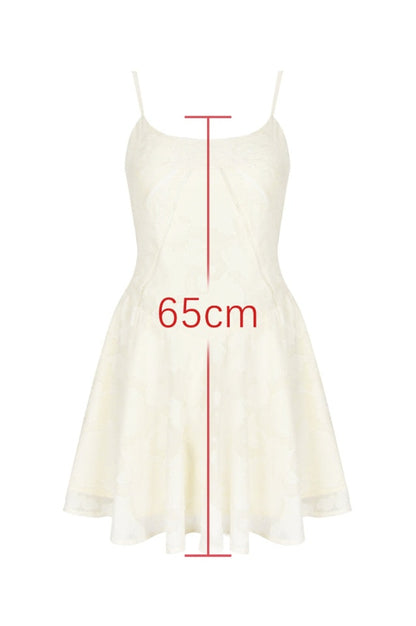 Robe Mini Florale Vintage Crème Évasée