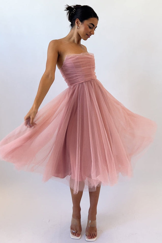 Robe Midi Évasée à Volants