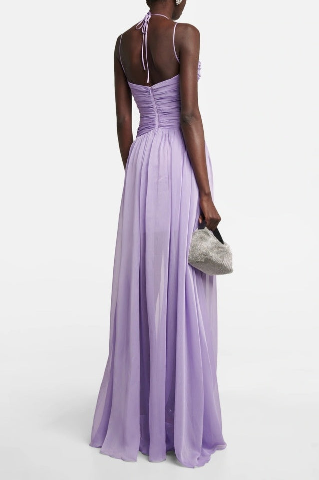 Robe Maxi Fendue et Froissée