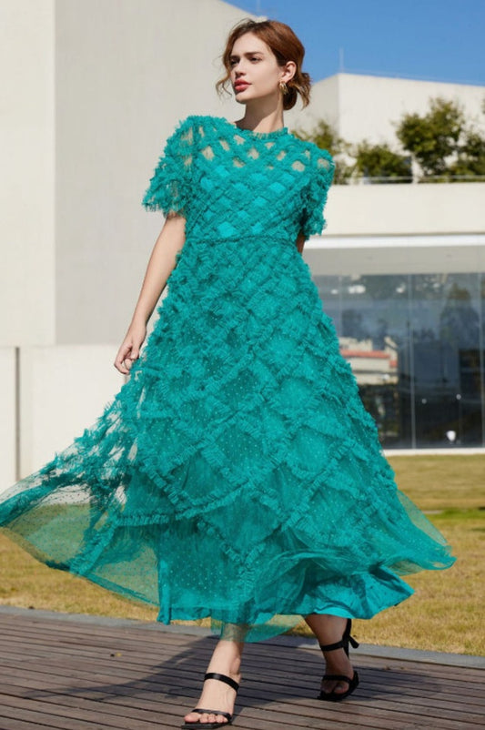 Robe Maximaliste à Volants en Tulle Taille Haute Opulente - Révier Paris
