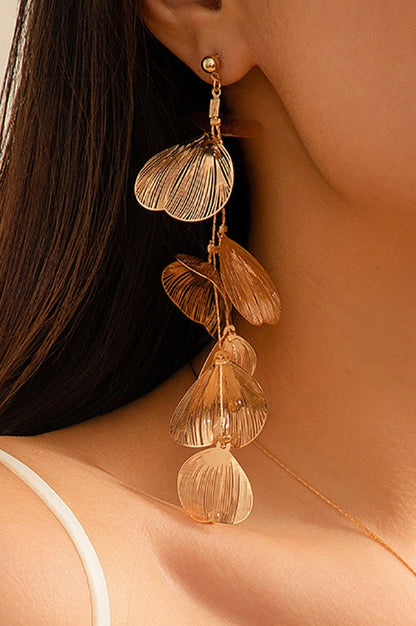 Ensemble de Boucles d'Oreilles et de Collier à Franges Florales